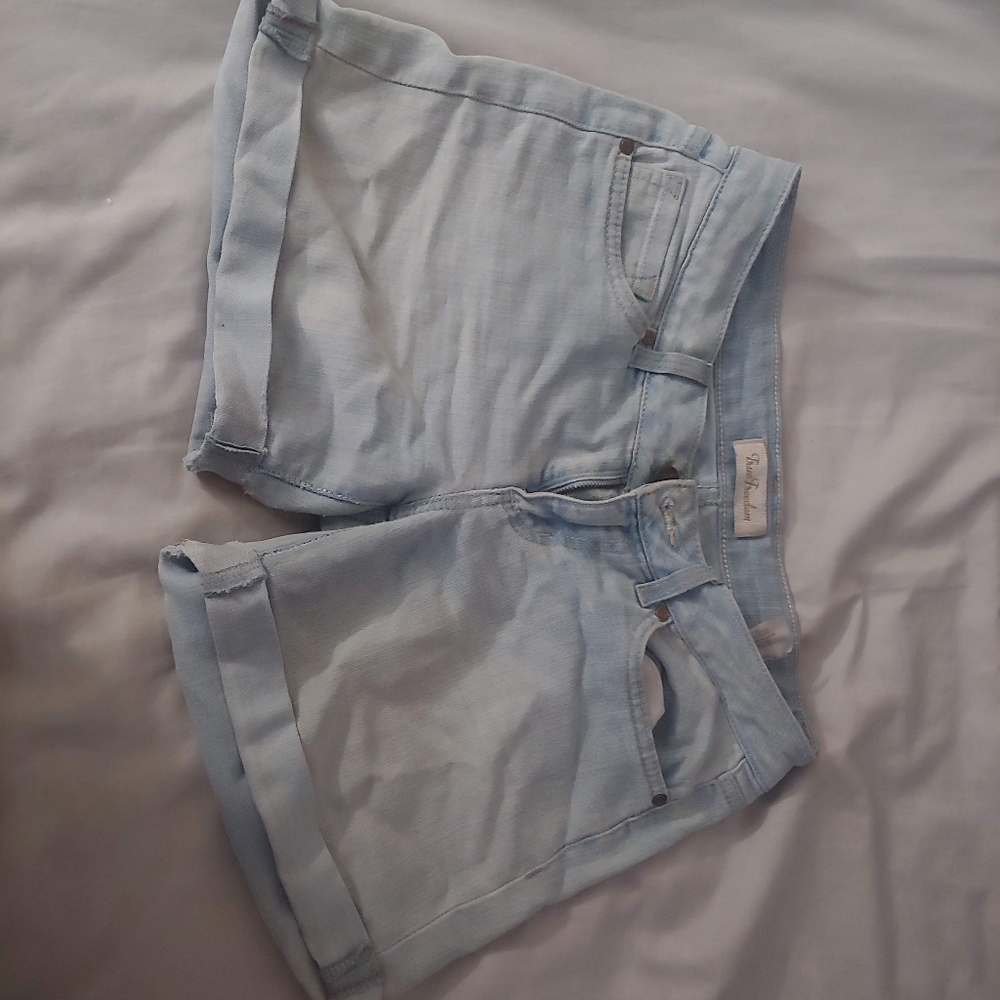 Distressed Light Wash Jean Shorts